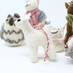 Felt Wool Christmas Tree Ornaments Mouse Sister Collection (7pcs)