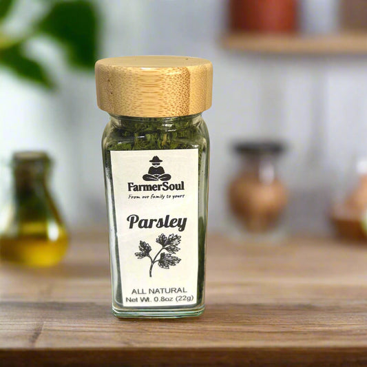 Dried Parsley in BPA Free Glass Jar with Bamboo Lid | Culinary Herb | Premium Quality