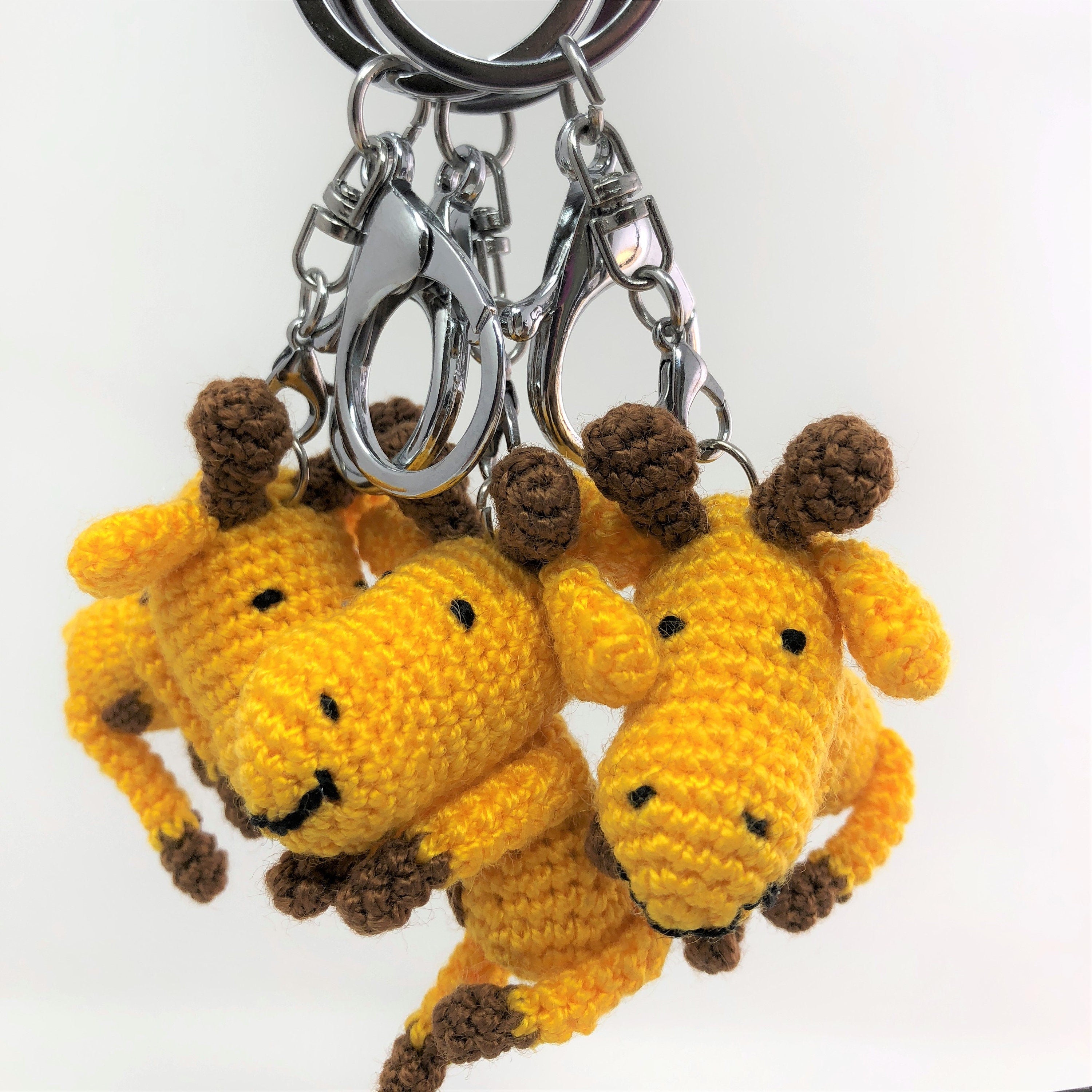 Crochet Baby Giraffe Keychain, Crochet Amigurumi Handmade Gift and Crochet Bag Charm and Traveling Companion Tag