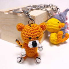 Crochet Tiger Keychain, Amigurumi Handmade Gift,  Bag Charm Gift and travel companion tag