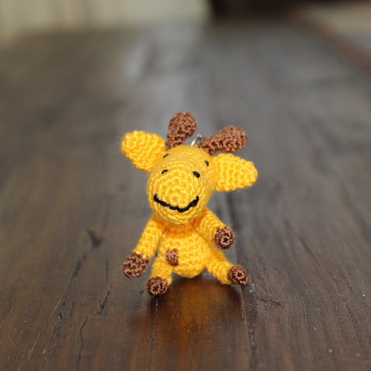 Crochet Baby Giraffe Keychain, Crochet Amigurumi Handmade Gift and Crochet Bag Charm and Traveling Companion Tag