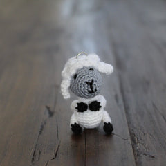 Crochet White Lamb Keychain - Crochet Amigurumi Sheep gift - Crochet Animal Bag Charm and Companion