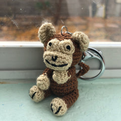 Crochet keychain - Monkey Amigurumi Keyring- Little Monkey Keychain - Handmade Cute Monkey Gift