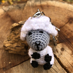 Crochet White Lamb Keychain - Crochet Amigurumi Sheep gift - Crochet Animal Bag Charm and Companion