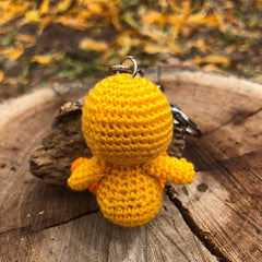 Crochet Yellow Duck Keychain - Amigurumi Yellow Duck Gift - Good Luck Charm, and Travelling companion