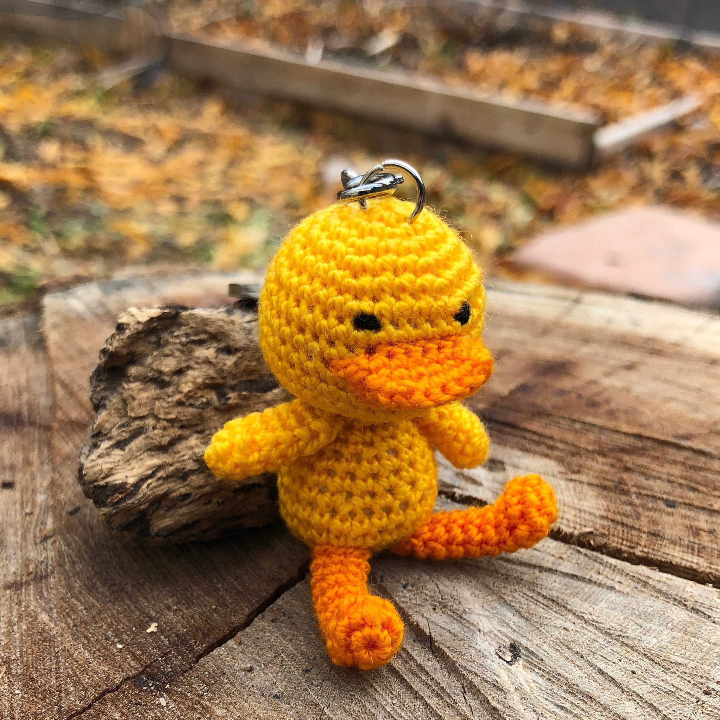 Crochet Yellow Duck Keychain - Amigurumi Yellow Duck Gift - Good Luck Charm, and Travelling companion