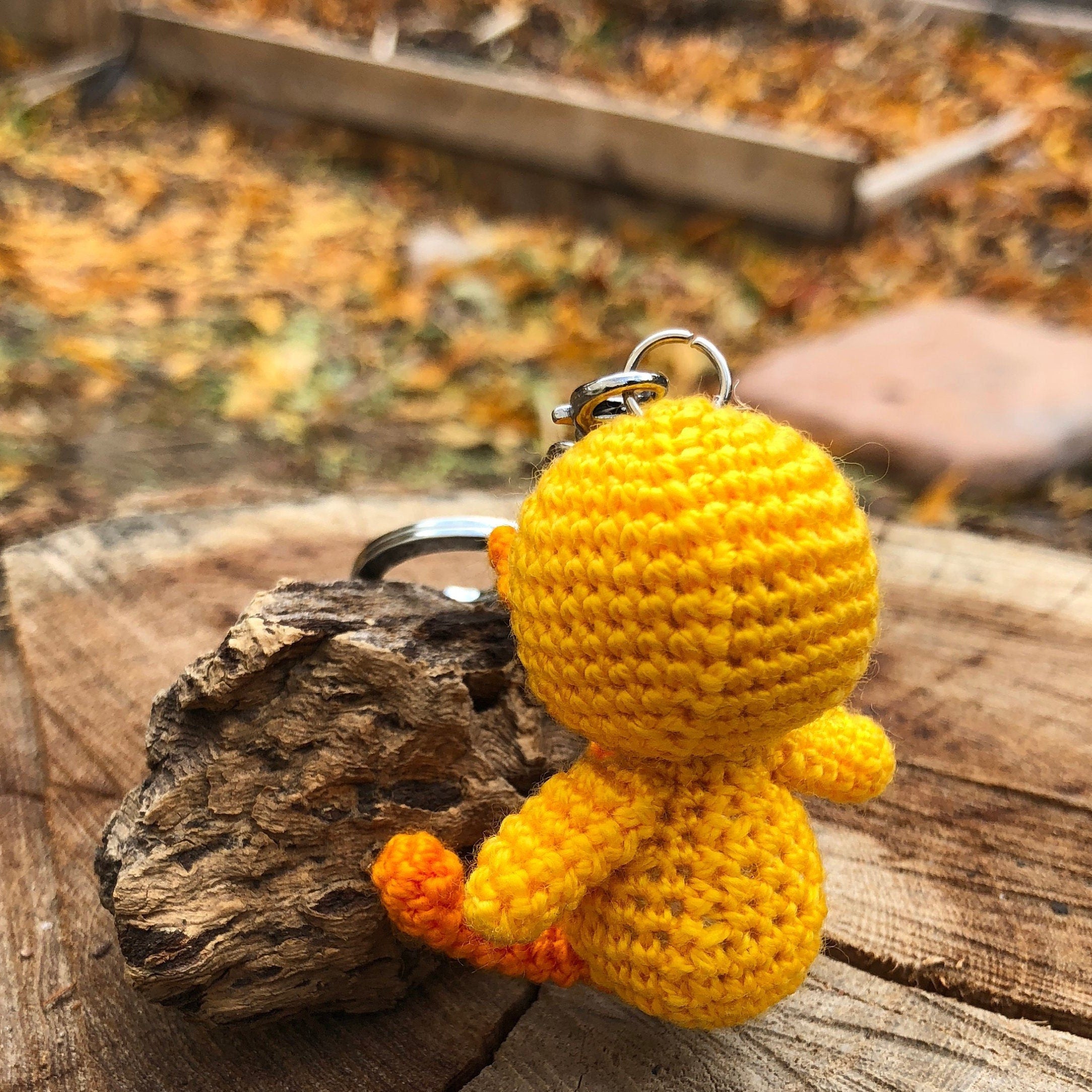 Crochet Yellow Duck Keychain - Amigurumi Yellow Duck Gift - Good Luck Charm, and Travelling companion