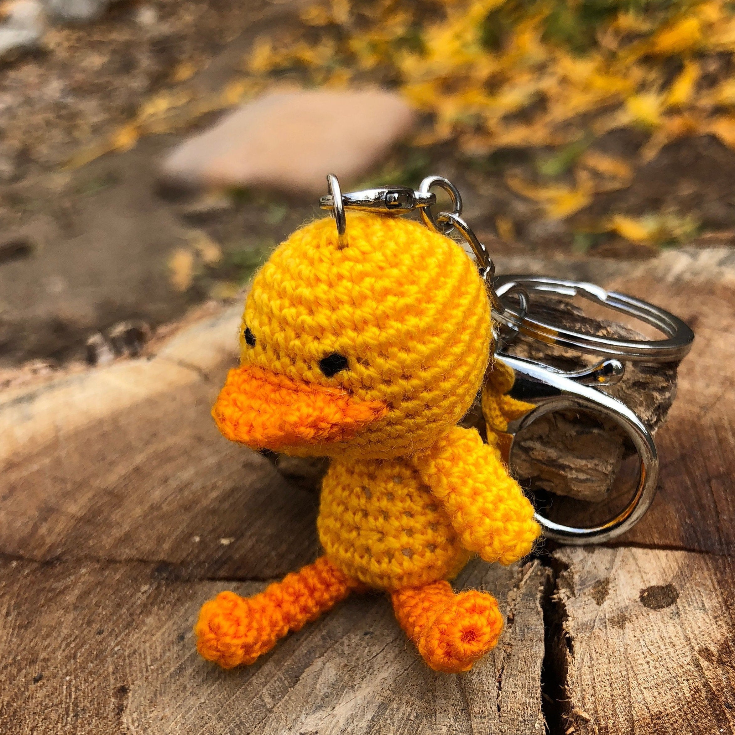 Crochet Yellow Duck Keychain - Amigurumi Yellow Duck Gift - Good Luck Charm, and Travelling companion