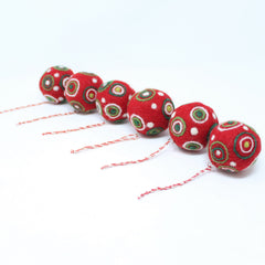 Felt Wool Red Balls - Felted Christmas Tree Ornaments - Handmade from Eco-friendly dyes and 100% Wool - Fair Trade Certified Set of 6