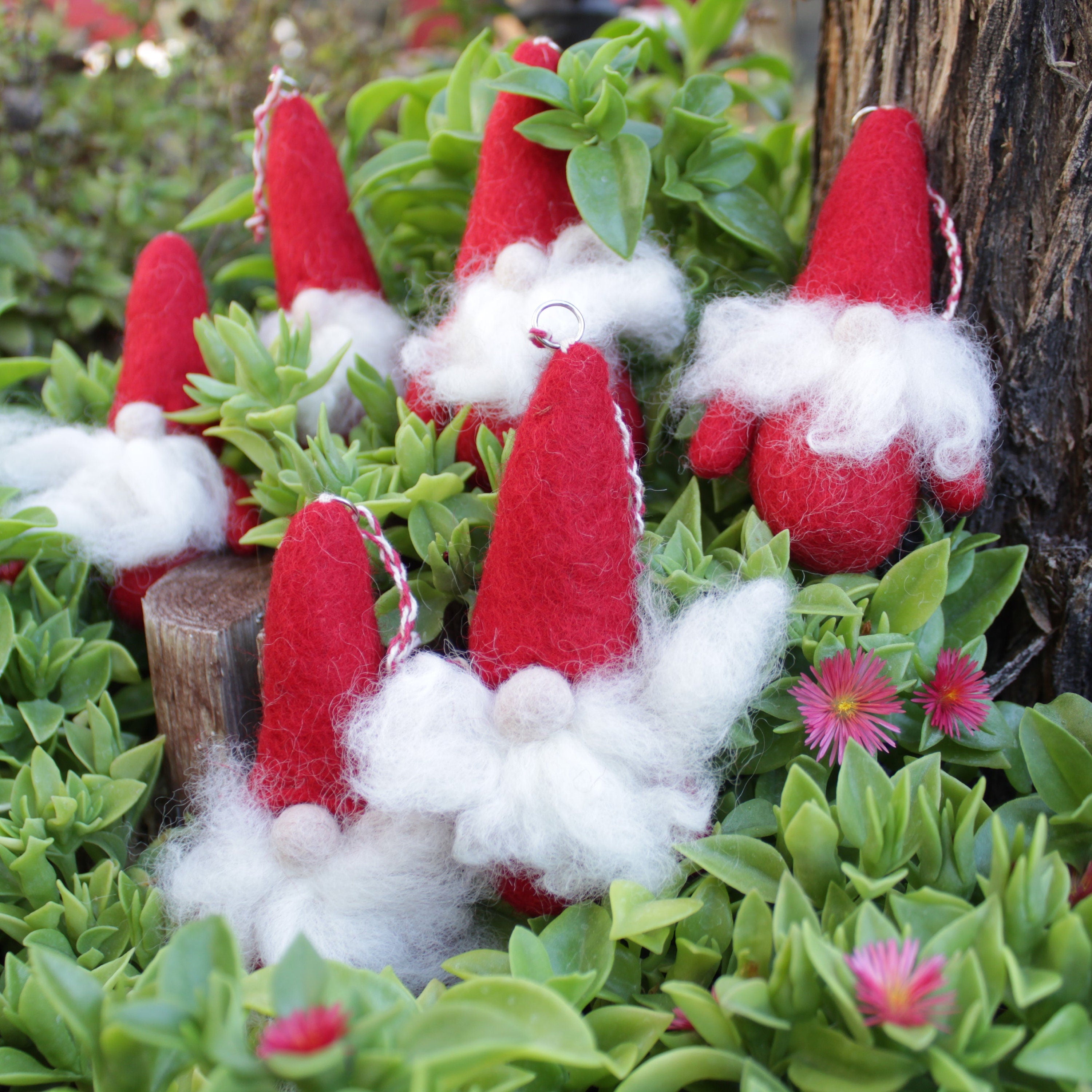 Felt Wool 6 Gnomes Ornament - Handmade Classic Felt Christmas Tree Kit - Eco-friendly and Fair Trade Certified Collection