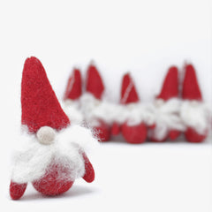 Felt Wool 6 Gnomes Ornament - Handmade Classic Felt Christmas Tree Kit - Eco-friendly and Fair Trade Certified Collection