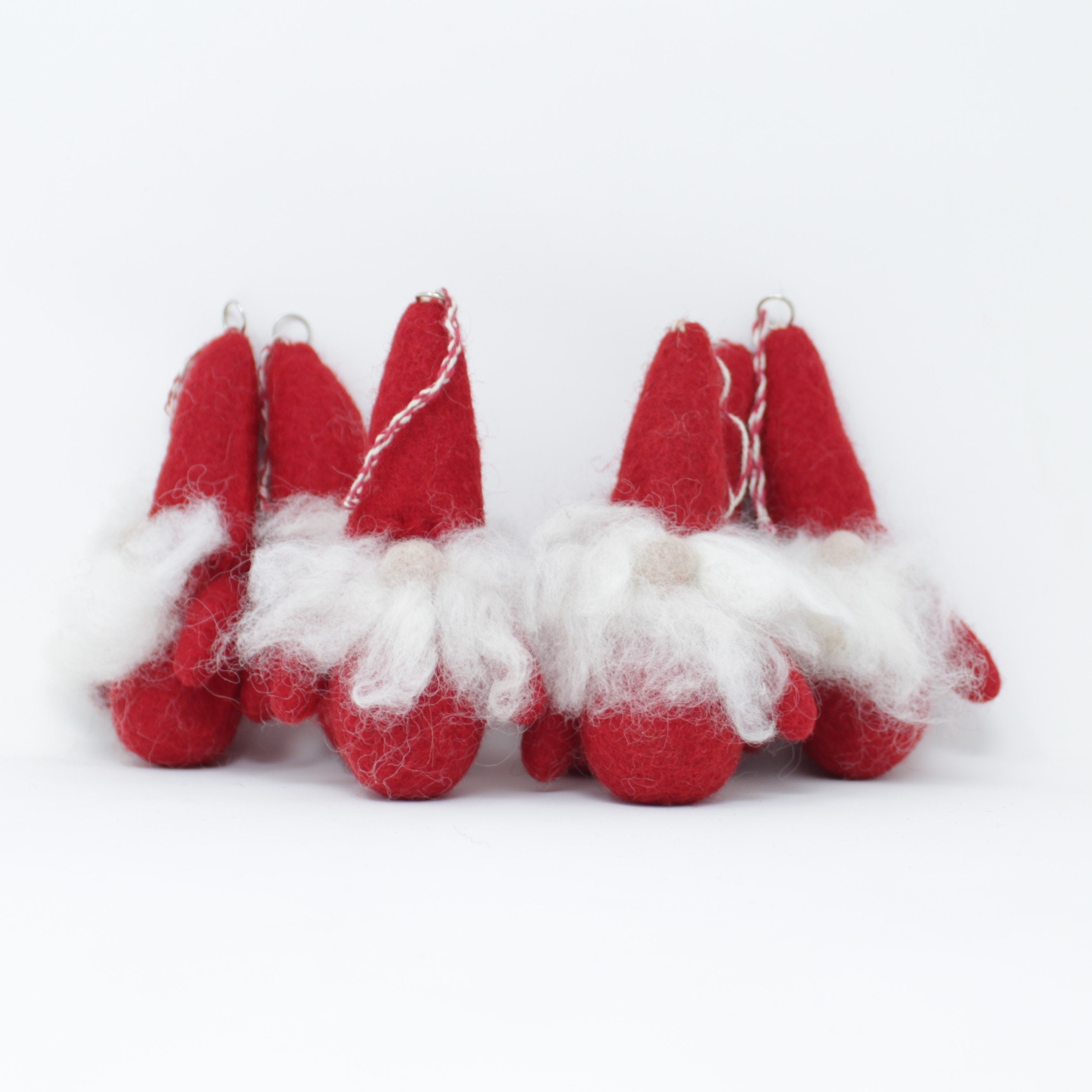 Felt Wool 6 Gnomes Ornament - Handmade Classic Felt Christmas Tree Kit - Eco-friendly and Fair Trade Certified Collection