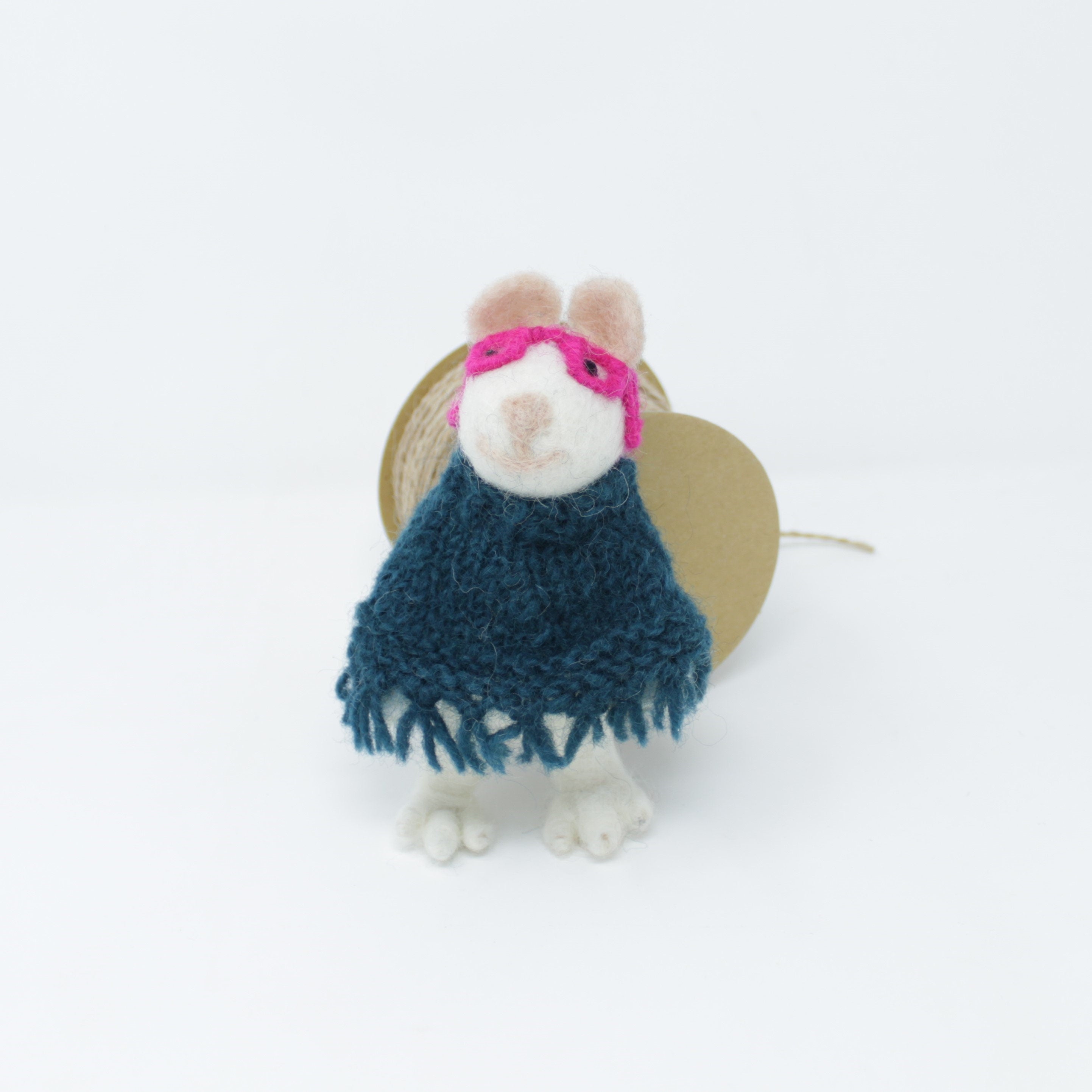 Felt Wool Christmas Ornament - Masked Poncho Mouse Christmas Tree Kit - Eco-friendly and Fair Trade Certified Collection