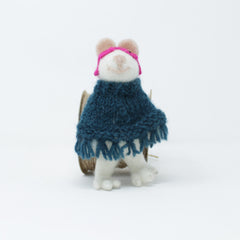 Felt Wool Christmas Ornament - Masked Poncho Mouse Christmas Tree Kit - Eco-friendly and Fair Trade Certified Collection