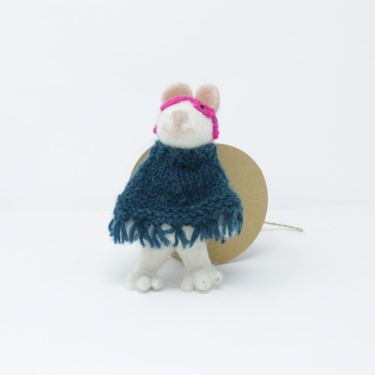 Felt Wool Christmas Ornament - Masked Poncho Mouse Christmas Tree Kit - Eco-friendly and Fair Trade Certified Collection